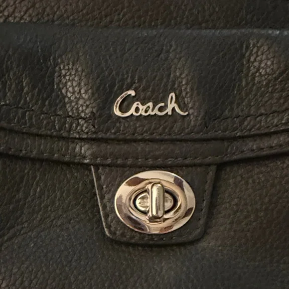 Coach Black Pebbled Leather Crossbody with Front Turn-Lock Pocket - Picture 4 of 9